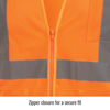 ANSI Class 3 Short Sleeve Hi-Vis Safety Vest, Orange - Zipper